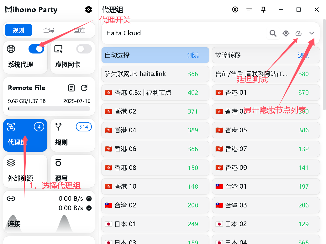 代理组及节点示例